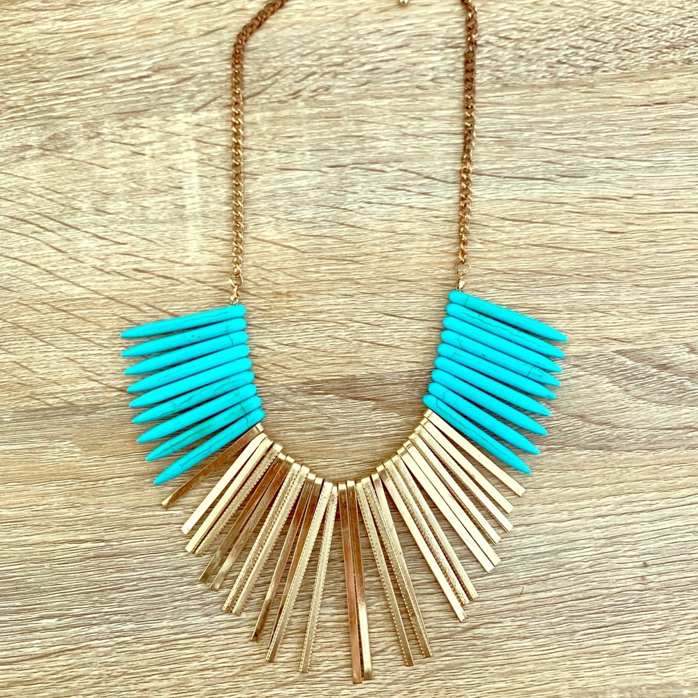 Gold and turquoise necklace